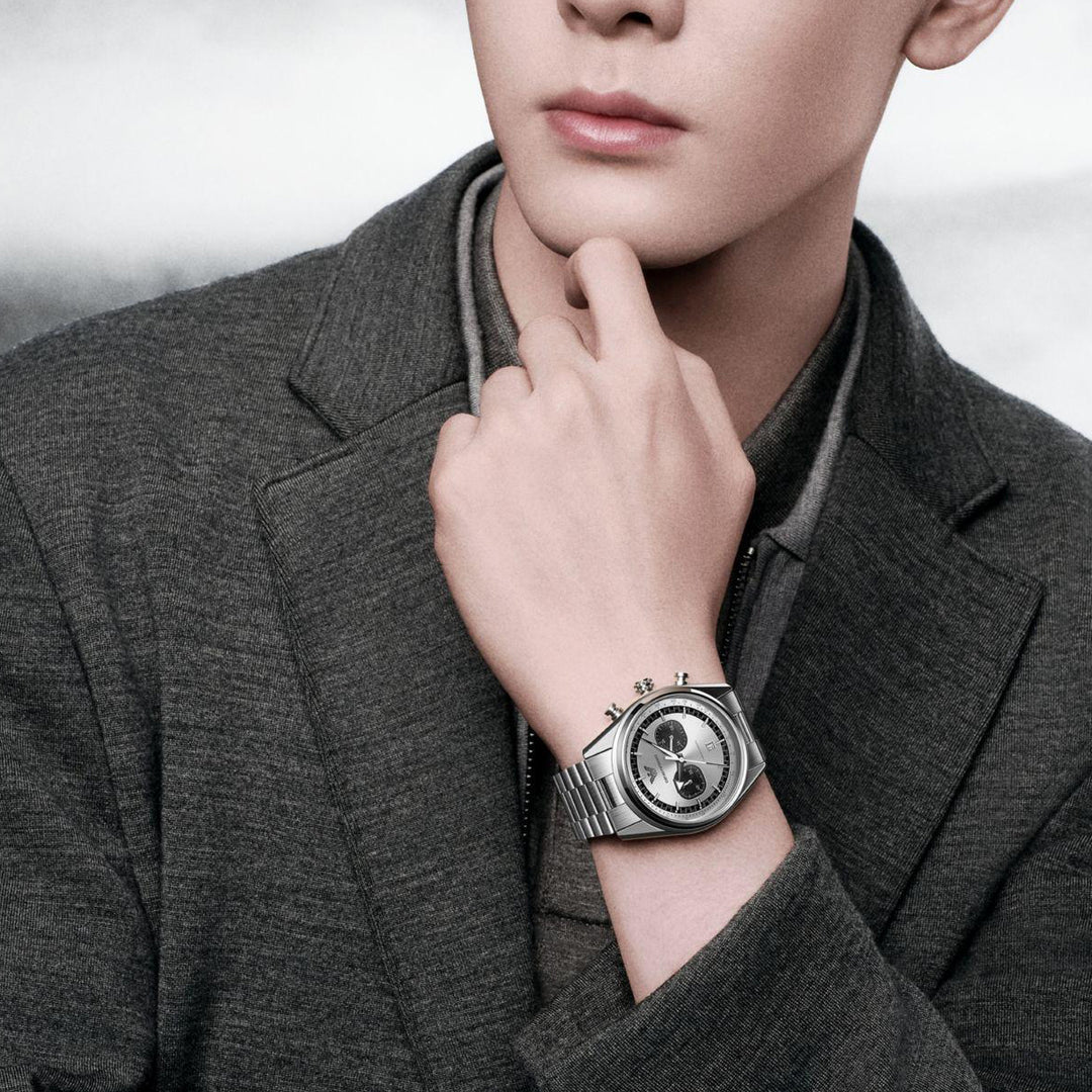 Emporio Armani Silver Chronograph Tachymeter Watch