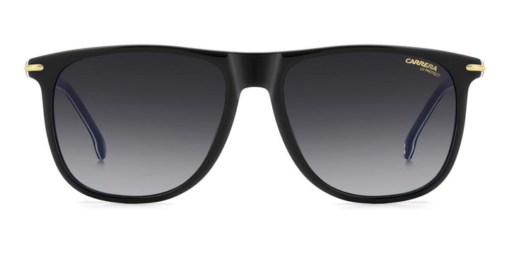 Sleek Black Acetate Sunglasses with Gold Accents