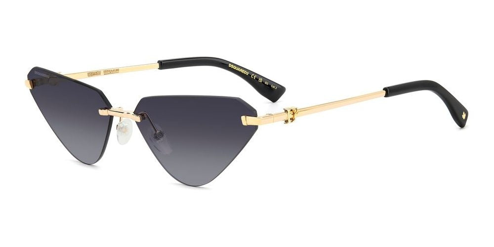 Sleek Gold-Tone Rimless Cat-Eye Sunglasses