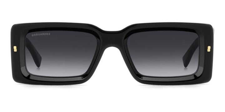 Refined Black Square Sunglasses with Gold Accents