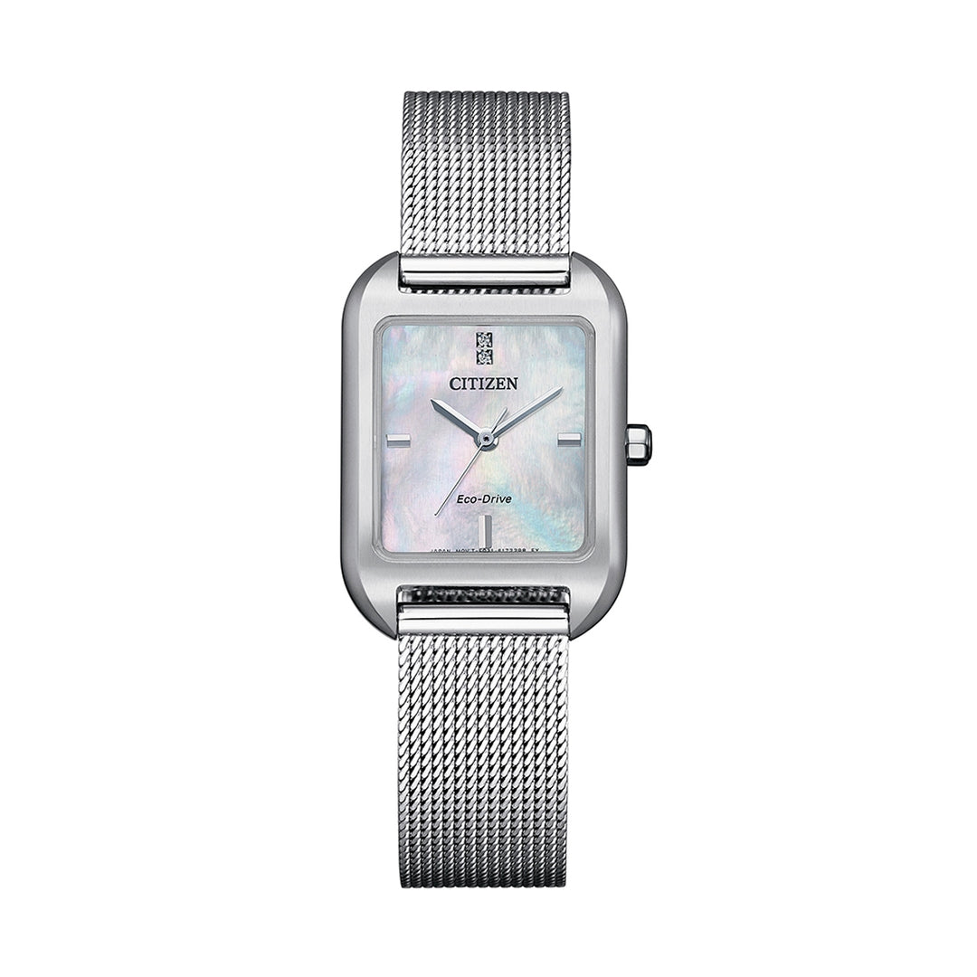 Timeless Silver Elegance with Iridescent Mother-of-Pearl Dial