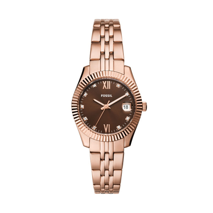 Timeless Rose Gold Elegance with Brown Mineral Dial