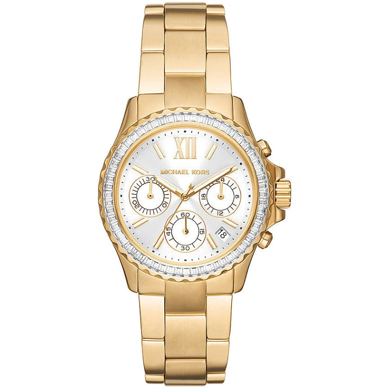Michael Kors Gold-Tone Crystal Chronograph Watch