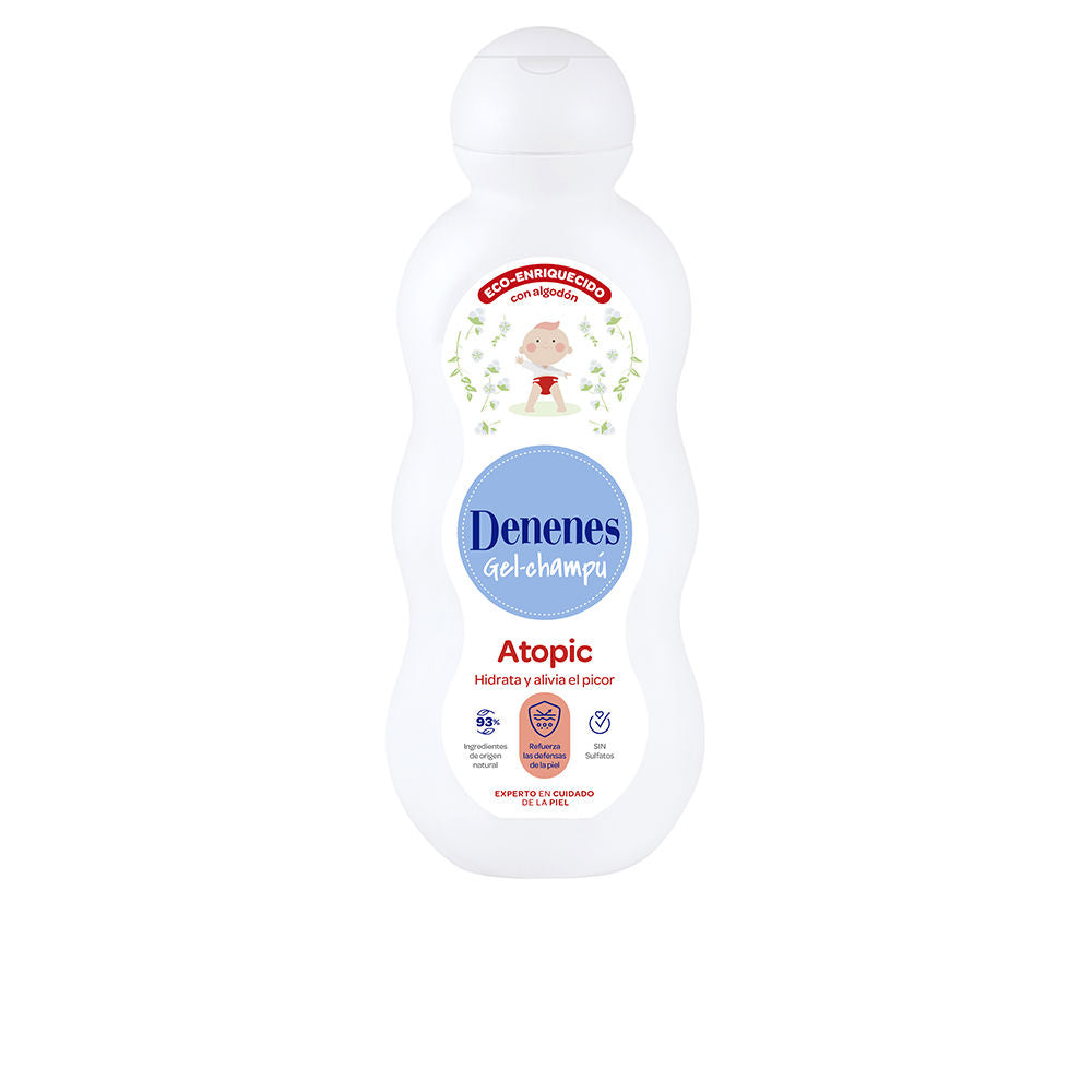 600 ml pale bottle of soothing shampoo gel for sensitive, atopic-prone Unisex skin