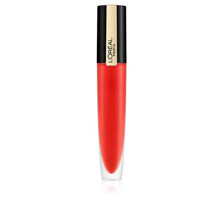 Slim tube of matte liquid lipstick, 7 ml, deep rose shade
