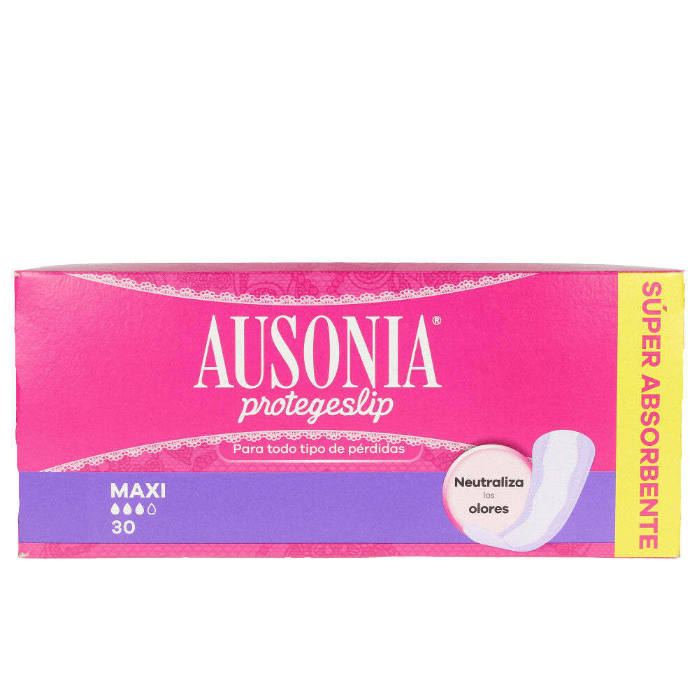 Pack of 30 maxi panty liners with thin absorbent core and adhesive strip for Women