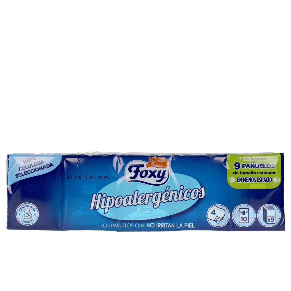 Foxy Blue pocket tissue pack in soft cellulose, hypoallergenic and clinically tested, compact for travel
