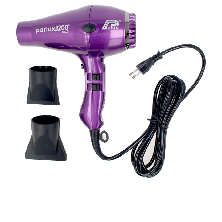 Violet ultra-light professional hair dryer with two flat nozzles, 3 m cable