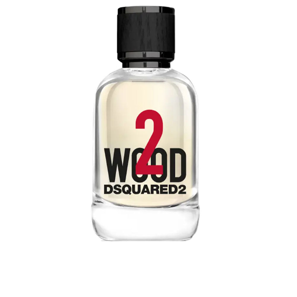 Clear glass perfume bottle labelled Two Wood, 100 ml, woody-floral Unisex scent
