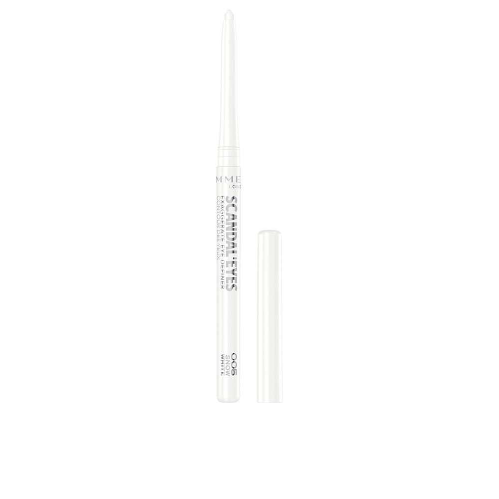 Slim white retractable eyeliner pencil with smudger and sharpener, 0.35 g