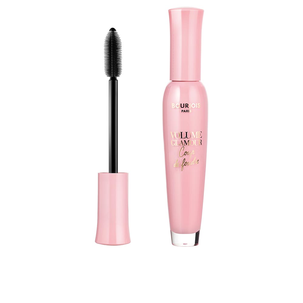 Black mascara tube with slender bristle brush, 7 ml, natural finish
