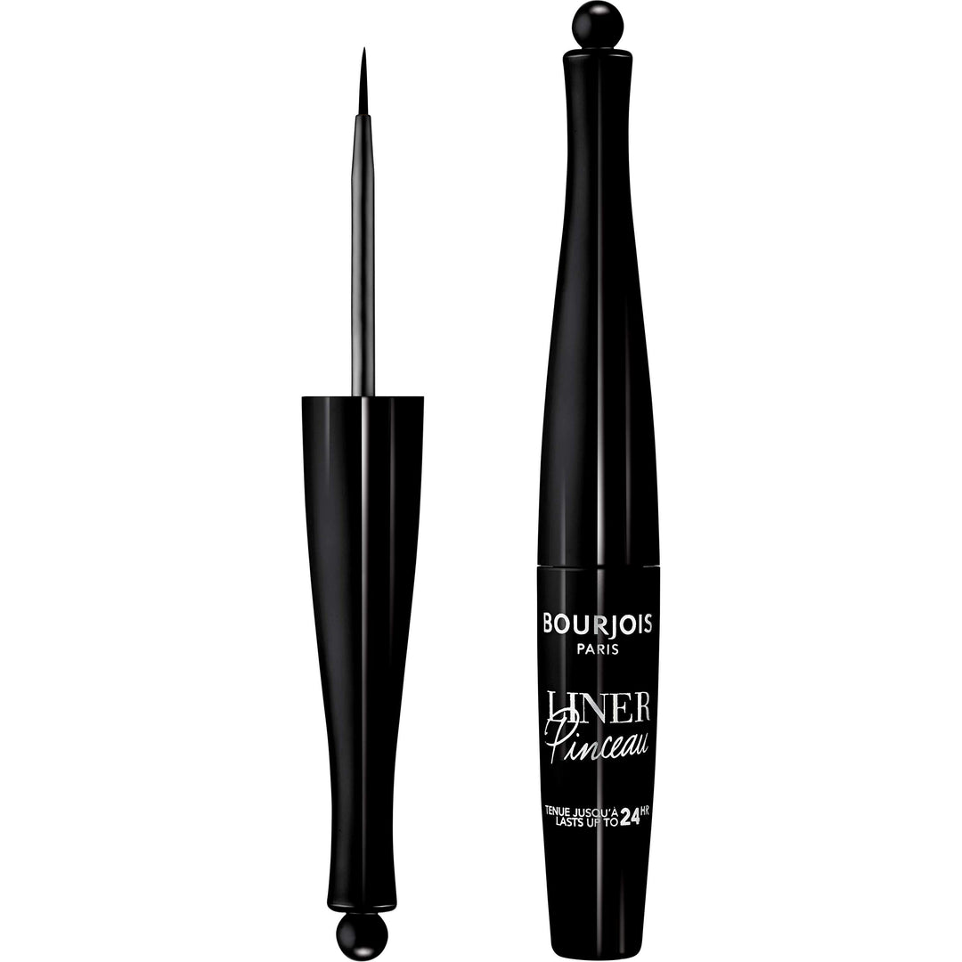Slim black liquid eyeliner pen with fine brush applicator, 2.5 ml
