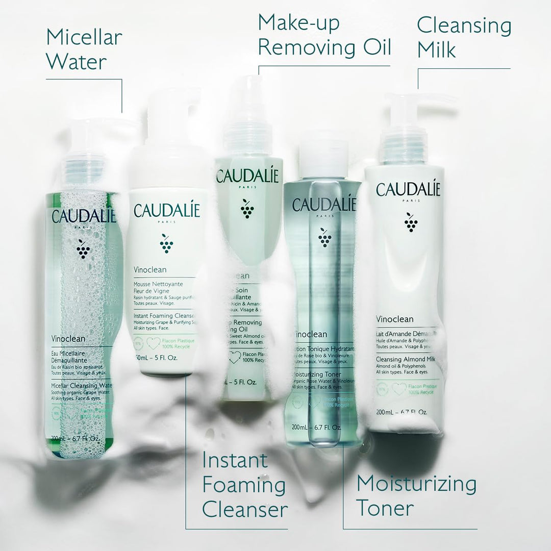 150 ml bottle of botanical cleansing oil with pump, clear golden oil