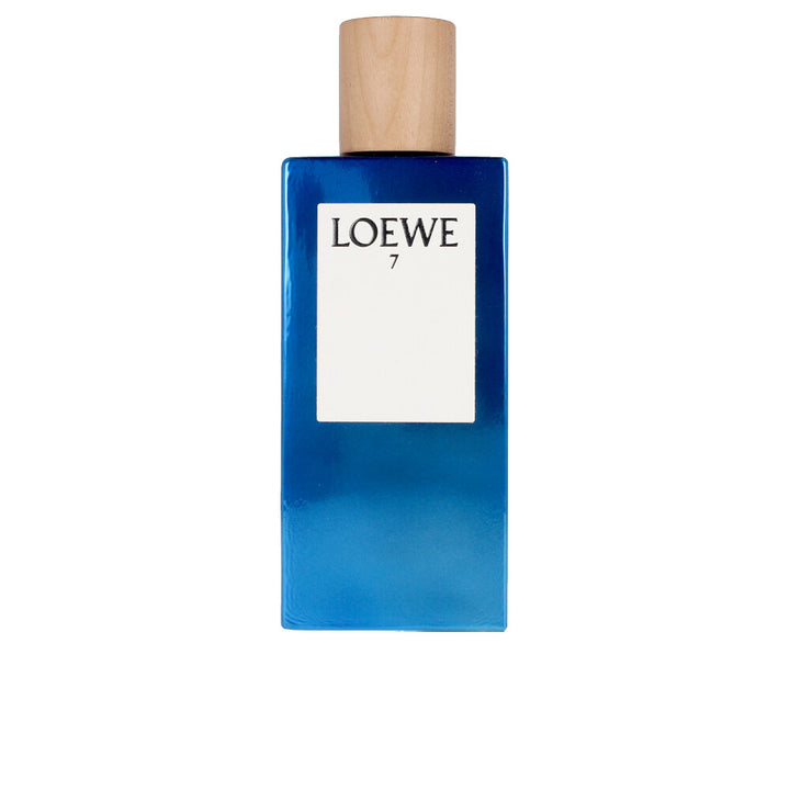 Midnight-blue metallic perfume bottle in a monochrome botanical box, 100 ml Eau de Toilette