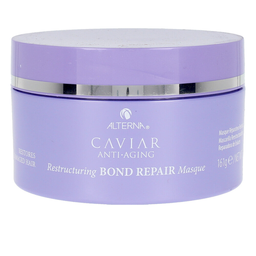 Jar of restructuring hair masque with creamy texture, 161 g, restorative treatment