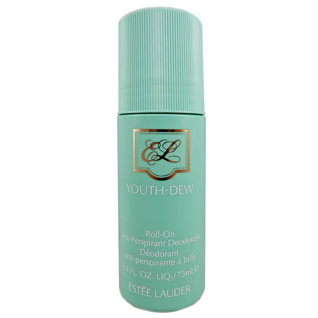 75 ml roll-on antiperspirant in amber-toned Youth Dew packaging