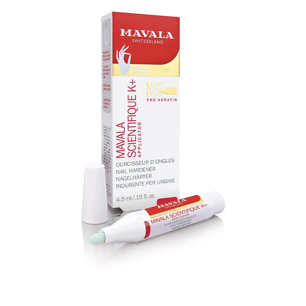 Small clear bottle with brush applicator — 4.5 ml nail hardener, resin-enriched