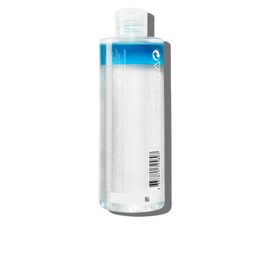 400 ml bifasic micellar cleansing water in clear bottle for Unisex sensitive skin