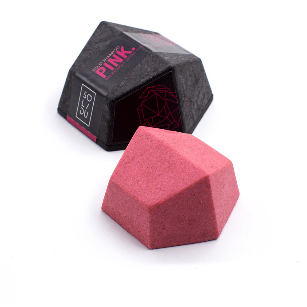 65 g olive oil and peony solid shampoo bar in minimal recyclable packaging