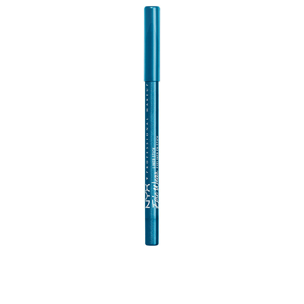 Turquoise longwear eyeliner stick in slim pencil format, capped