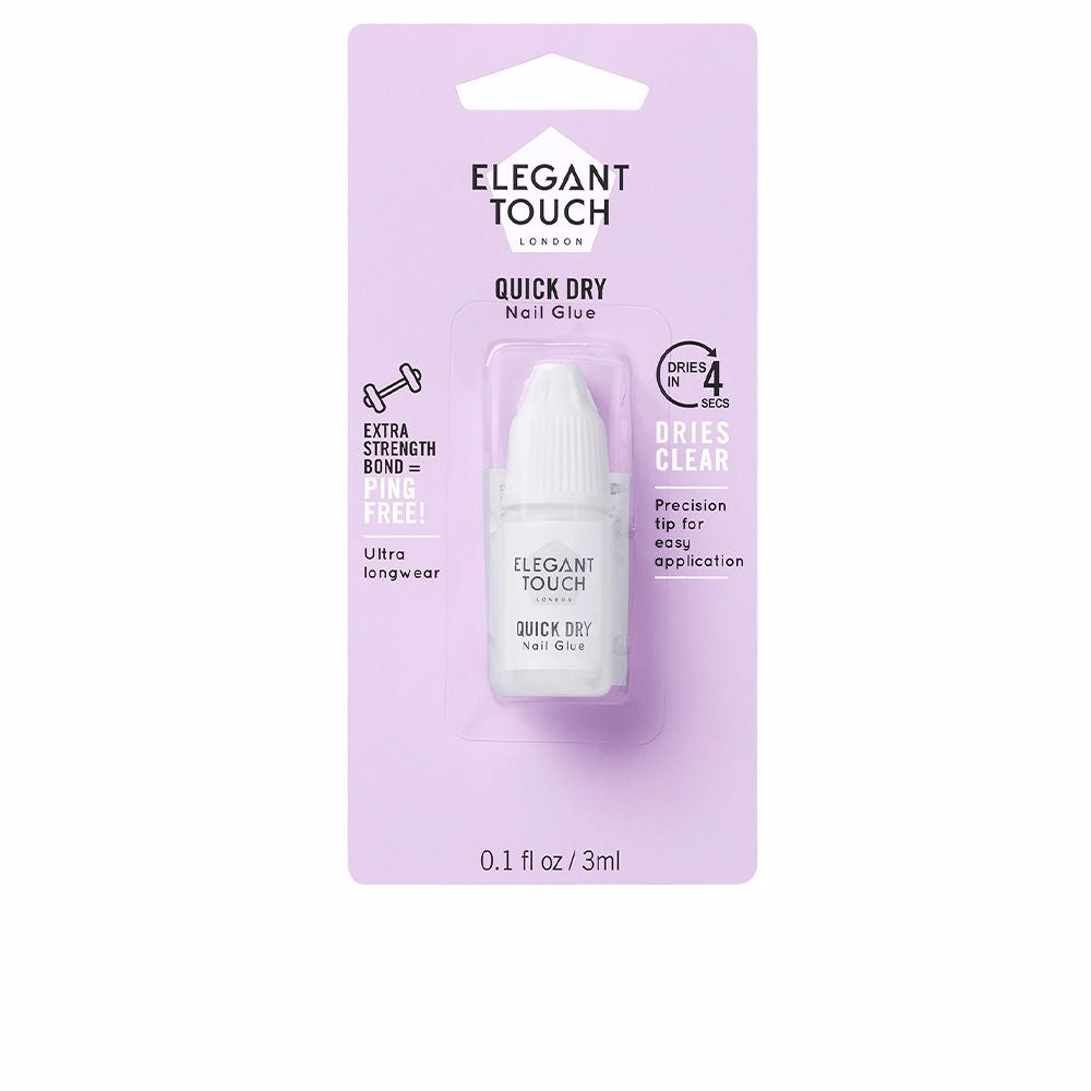 Small 3 ml clear nail glue bottle with precision applicator, transparent finish
