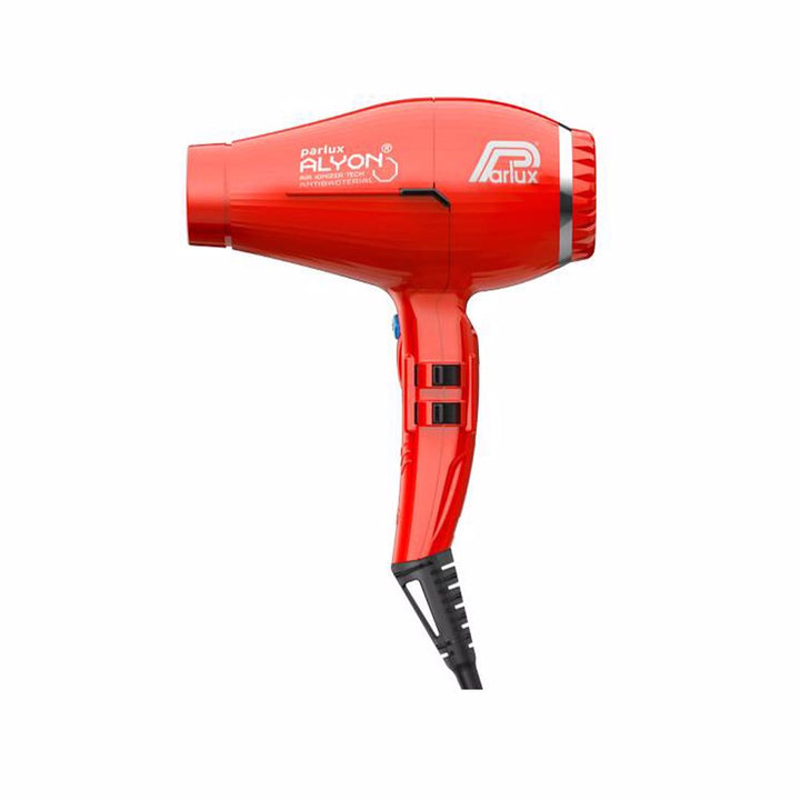Matte black professional hair dryer with two nozzles and ergonomic handle, 3 m cable
