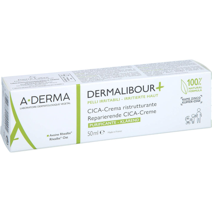 Tube of A‑Derma DERMALIBOUR+ Cica‑Cream for soothing baby skin