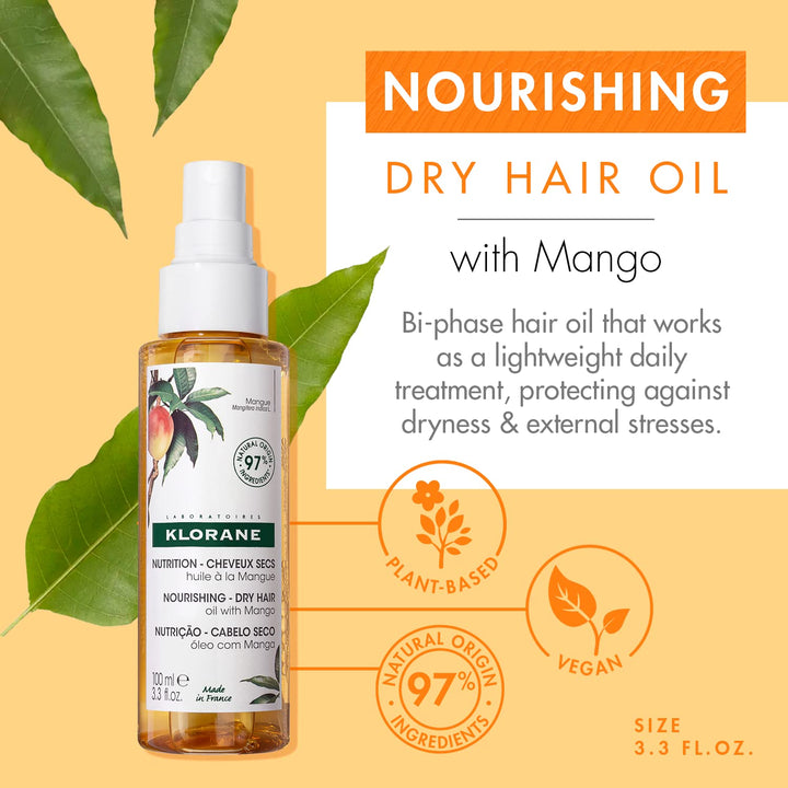 100 ml lightweight mango hair oil spray, golden liquid, protective treatment