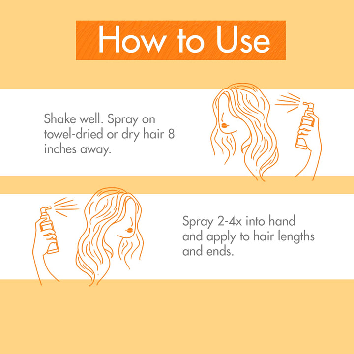 100 ml lightweight mango hair oil spray, golden liquid, protective treatment