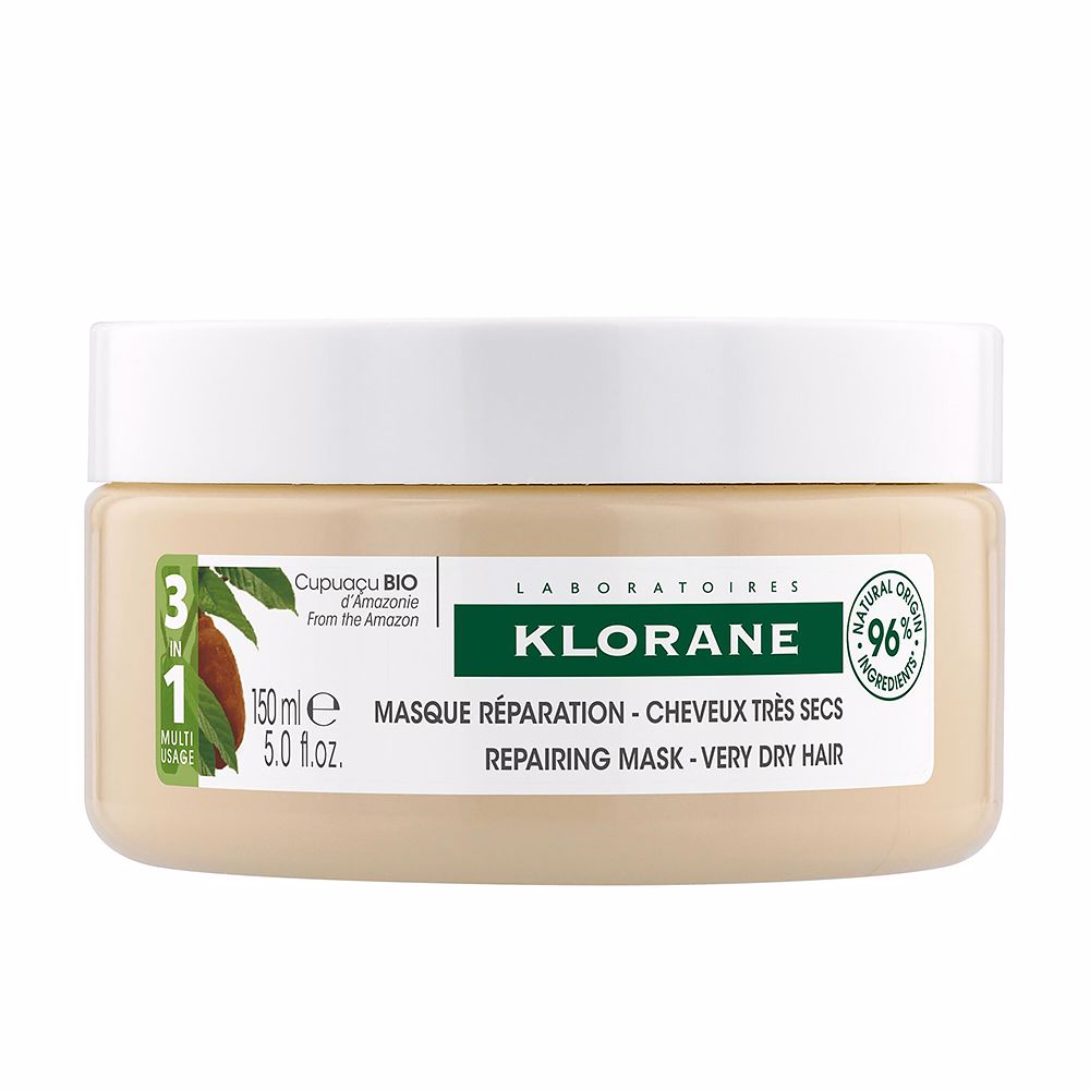150 ml jar of rich cupuaçu repairing hair mask, creamy texture