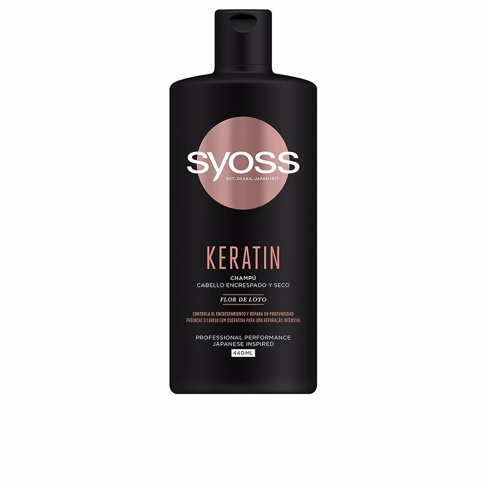 440 ml keratin repair shampoo bottle, lotus extract, for dry frizz-prone hair, Unisex