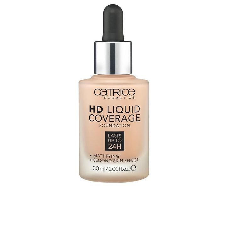 30 ml pump bottle of liquid HD foundation, shade 020 Rose Beige