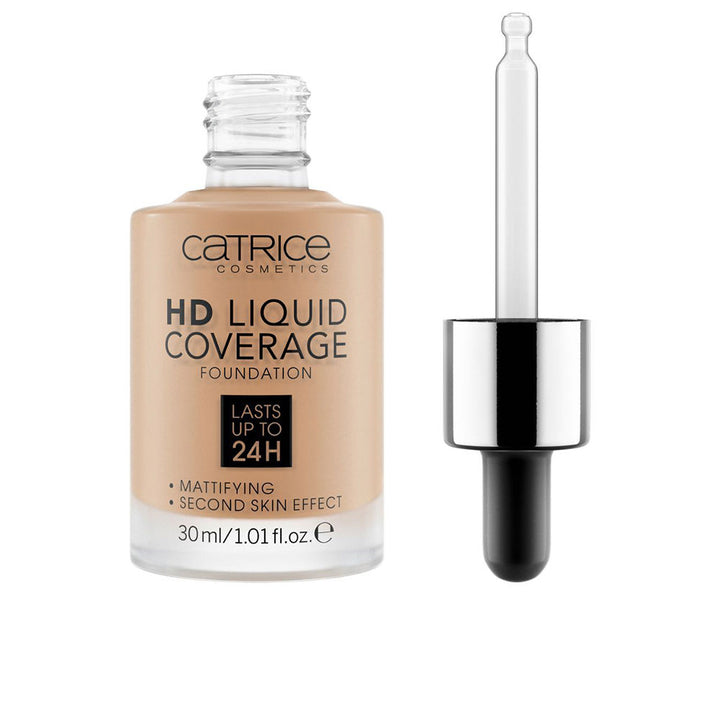 30 ml pump bottle of liquid foundation in shade 050 Rosy Ash, matte finish