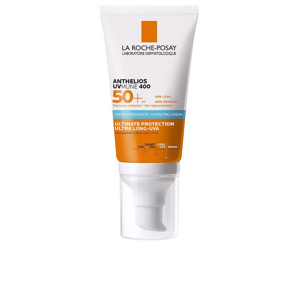 50 ml tube of SPF50+ facial sunscreen cream, invisible finish, Unisex