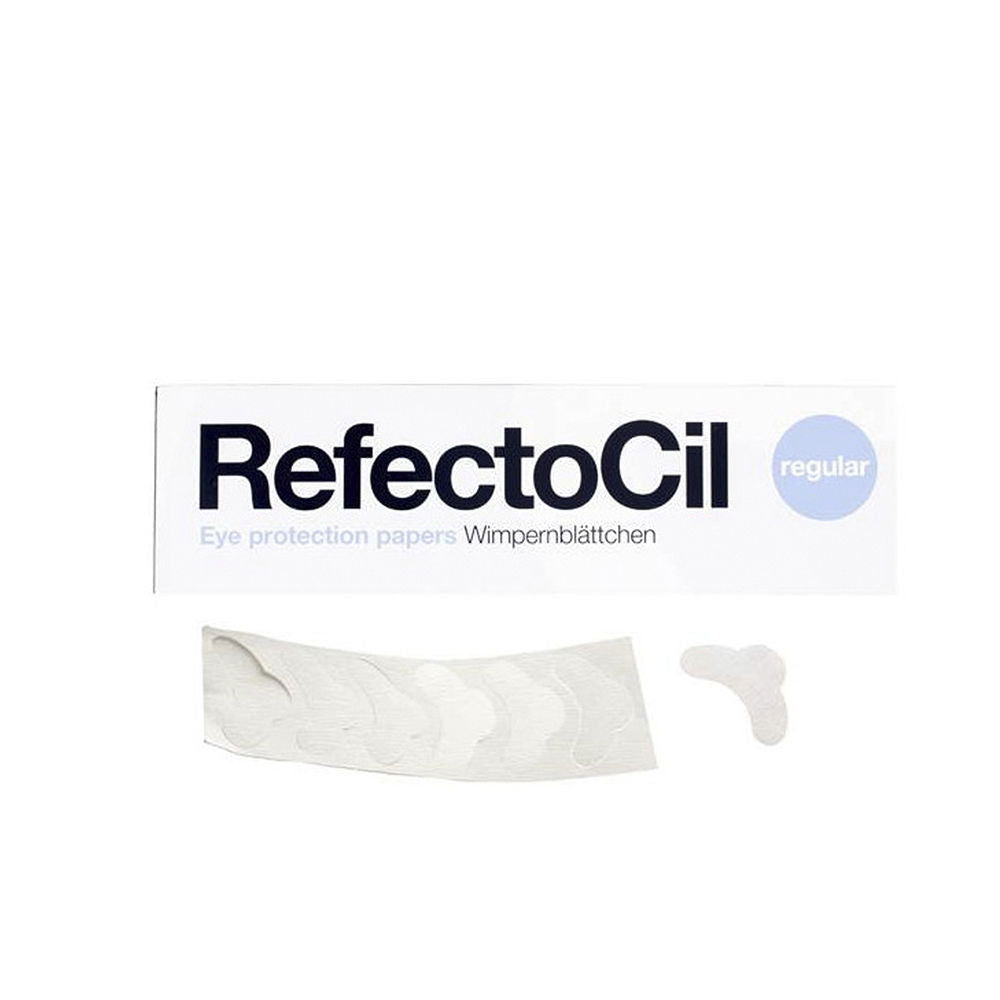 Stack of 96 thin, rectangular eye-protection paper shields for lower eyelids