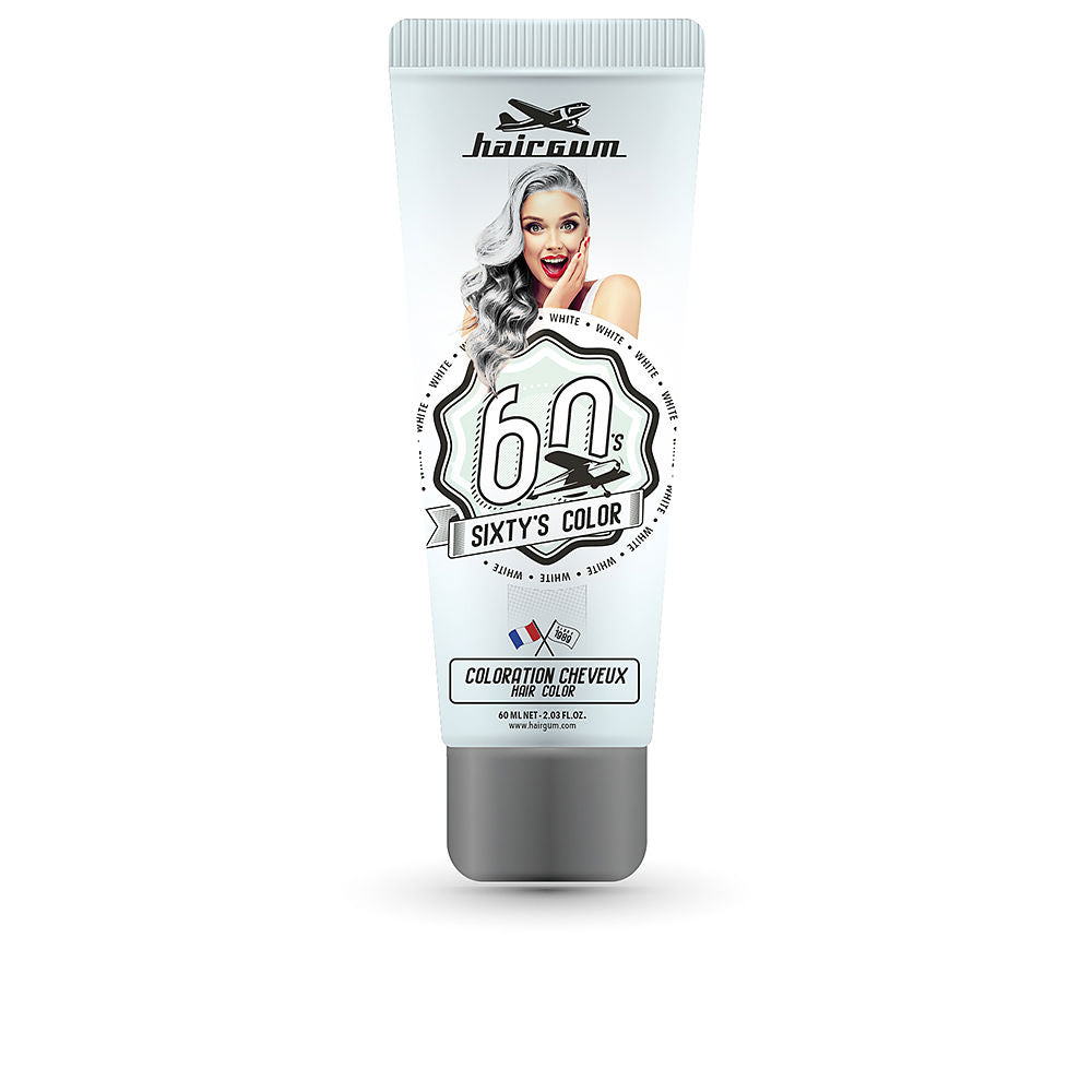 Small 60 ml tube of semi‑permanent white hair colour cream, pastel finish