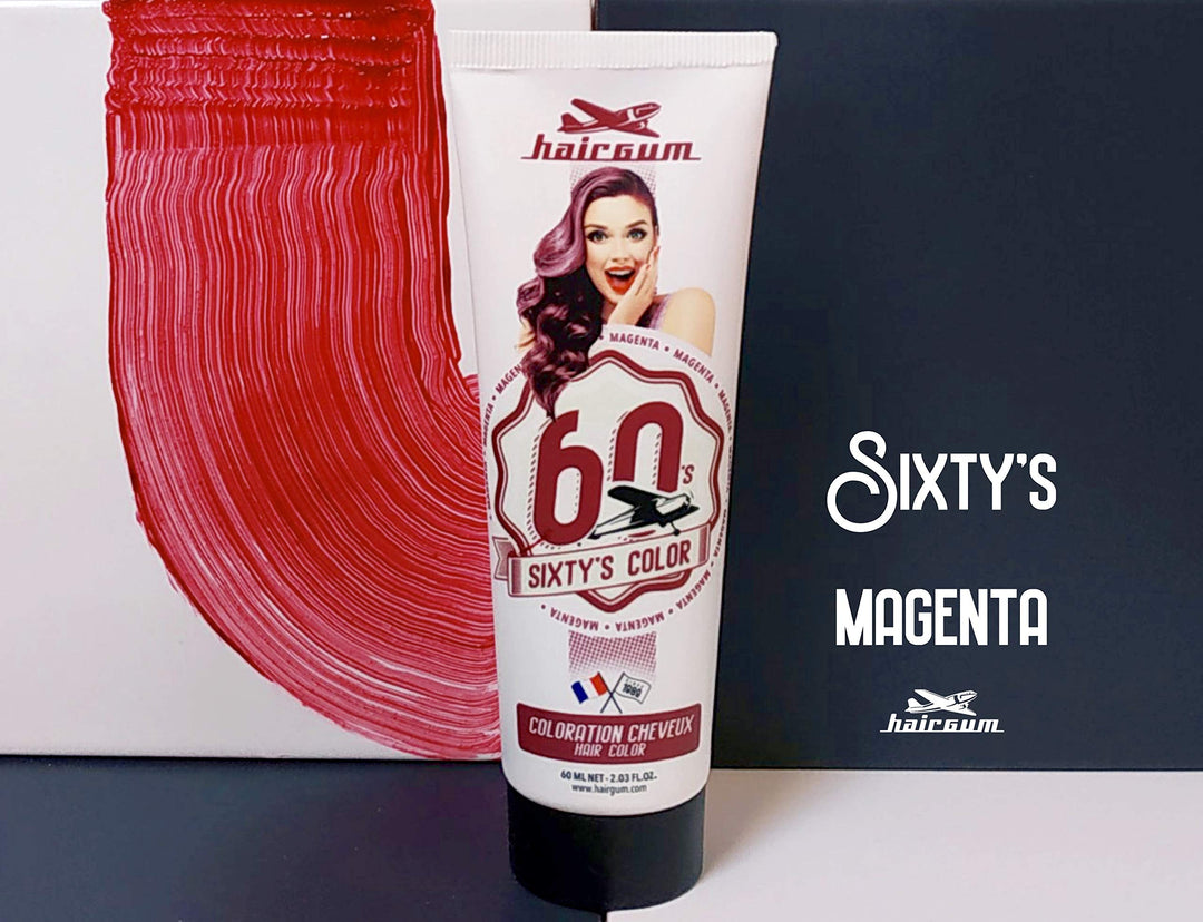 Tube of magenta semi‑permanent hair colour cream, 60 ml, bold pigment