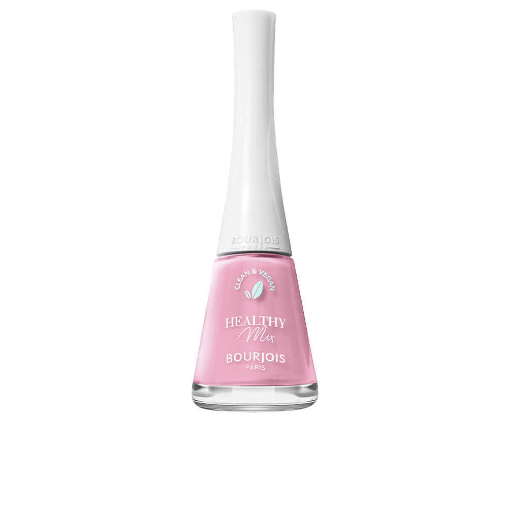 Small 9 ml vegan nail polish bottle, glossy clear-red shade, tapered brush