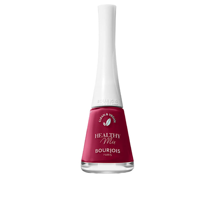 Bottle of wine-coloured nail polish, 9 ml, glossy finish, recycled-cap