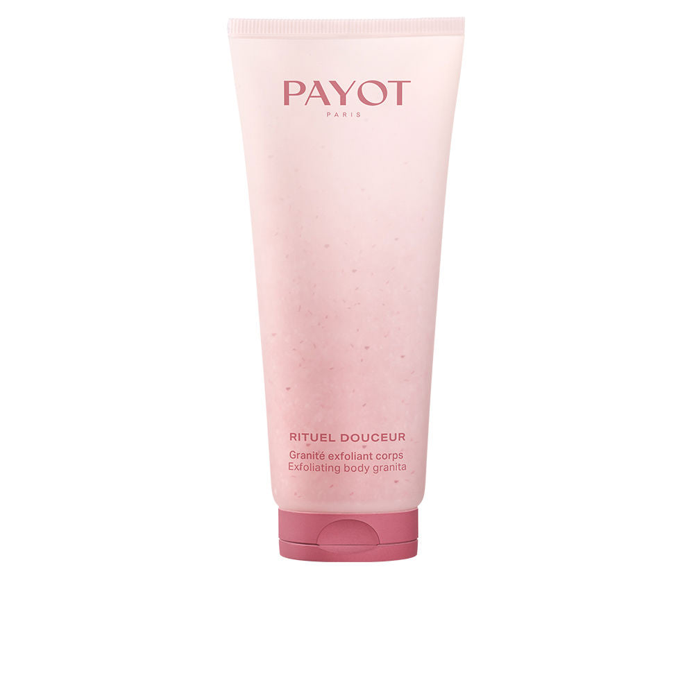 200 ml pink-hued gel body scrub with micro quartz and plant granules