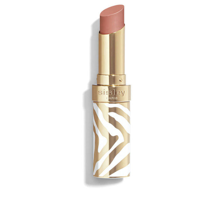 Rechargeable glossy lipstick in white and gold zebra case, shade Sheer Blossom, 3.4 g, Unisex