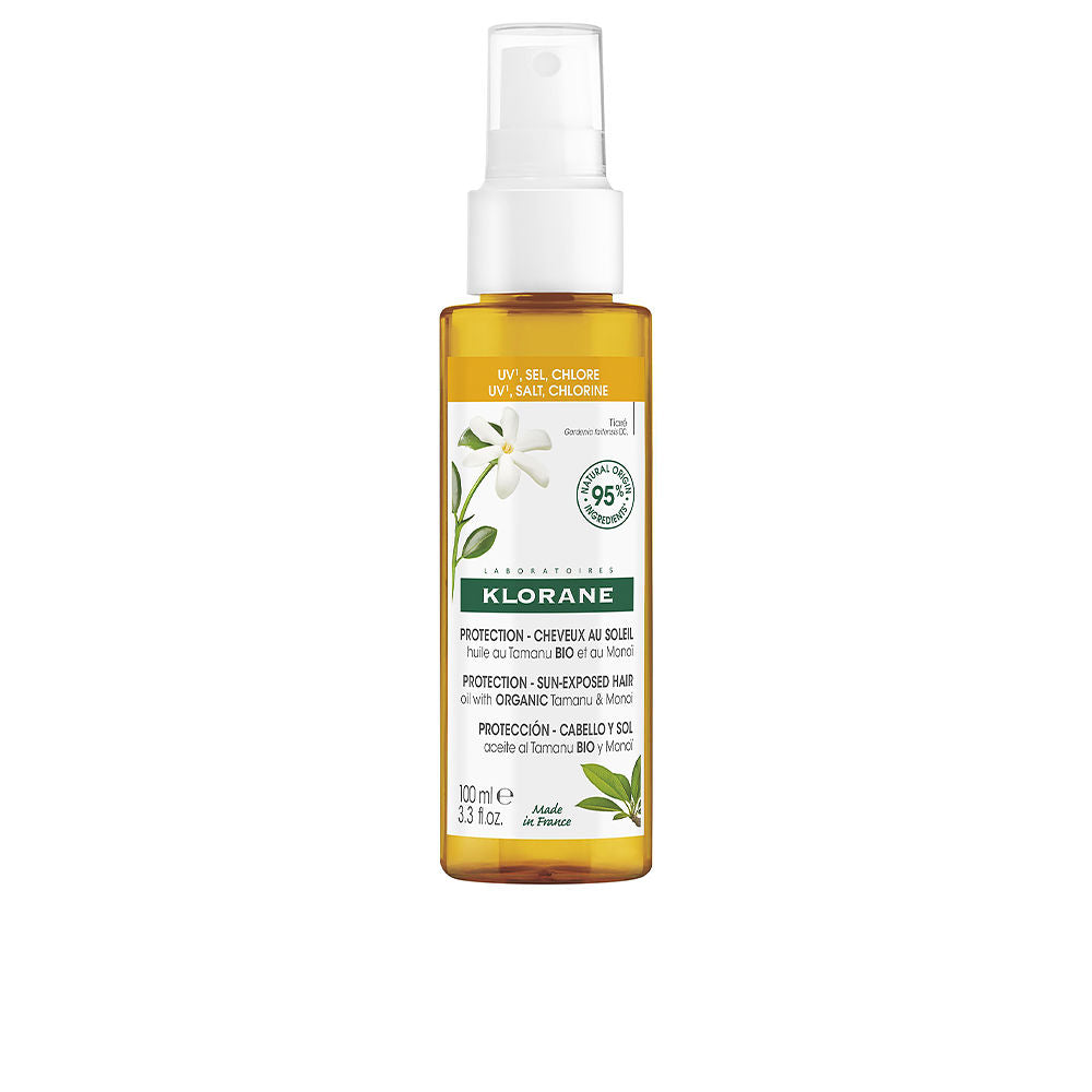 100 ml spray bottle of Monoï and Tamanu hair protection oil, sun care