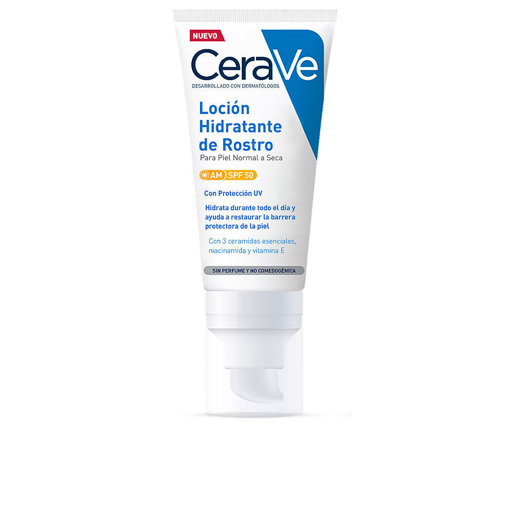 52 ml unisex SPF50 hydrating facial lotion, lightweight, fragrance‑free
