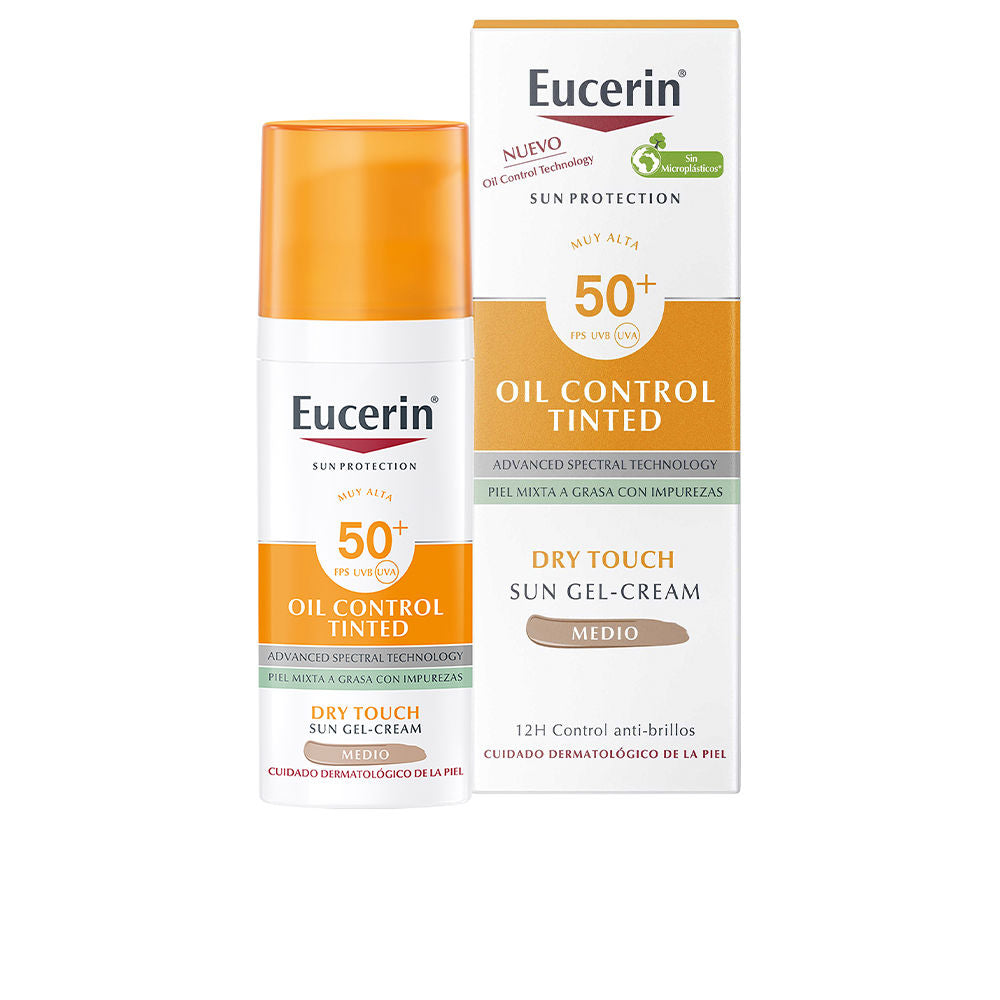 50 ml tinted matte sun gel-cream tube, medium shade, SPF 50+