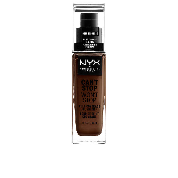 30 ml liquid matte foundation in Deep Espresso, pump bottle, Unisex