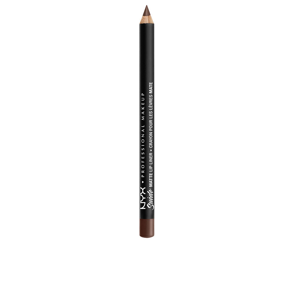 Slim matte lip liner pencil in warm brown shade &