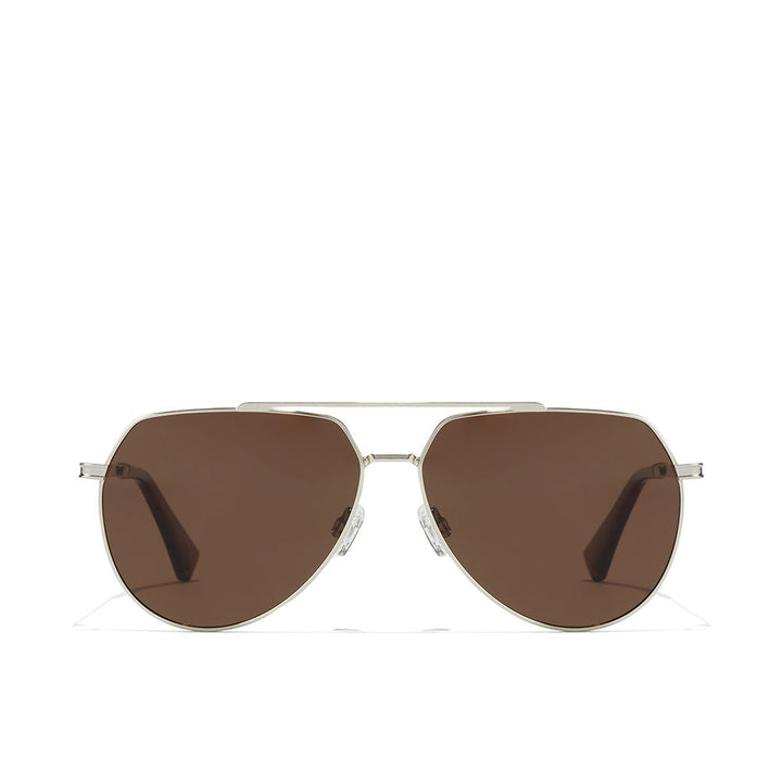 Black stainless‑steel aviator sunglasses, polarised lenses, Unisex