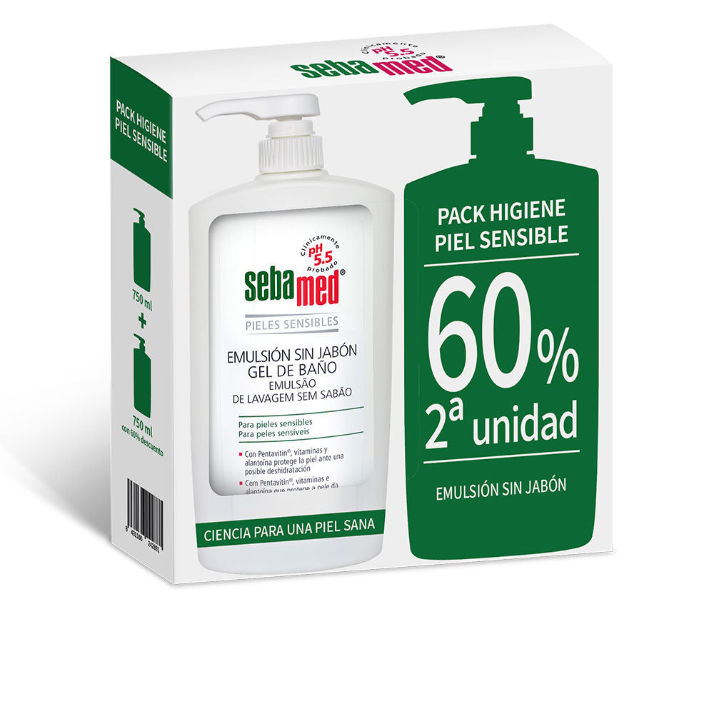 750 ml pump bottle of soap-free gentle bath gel, Unisex sensitive formula