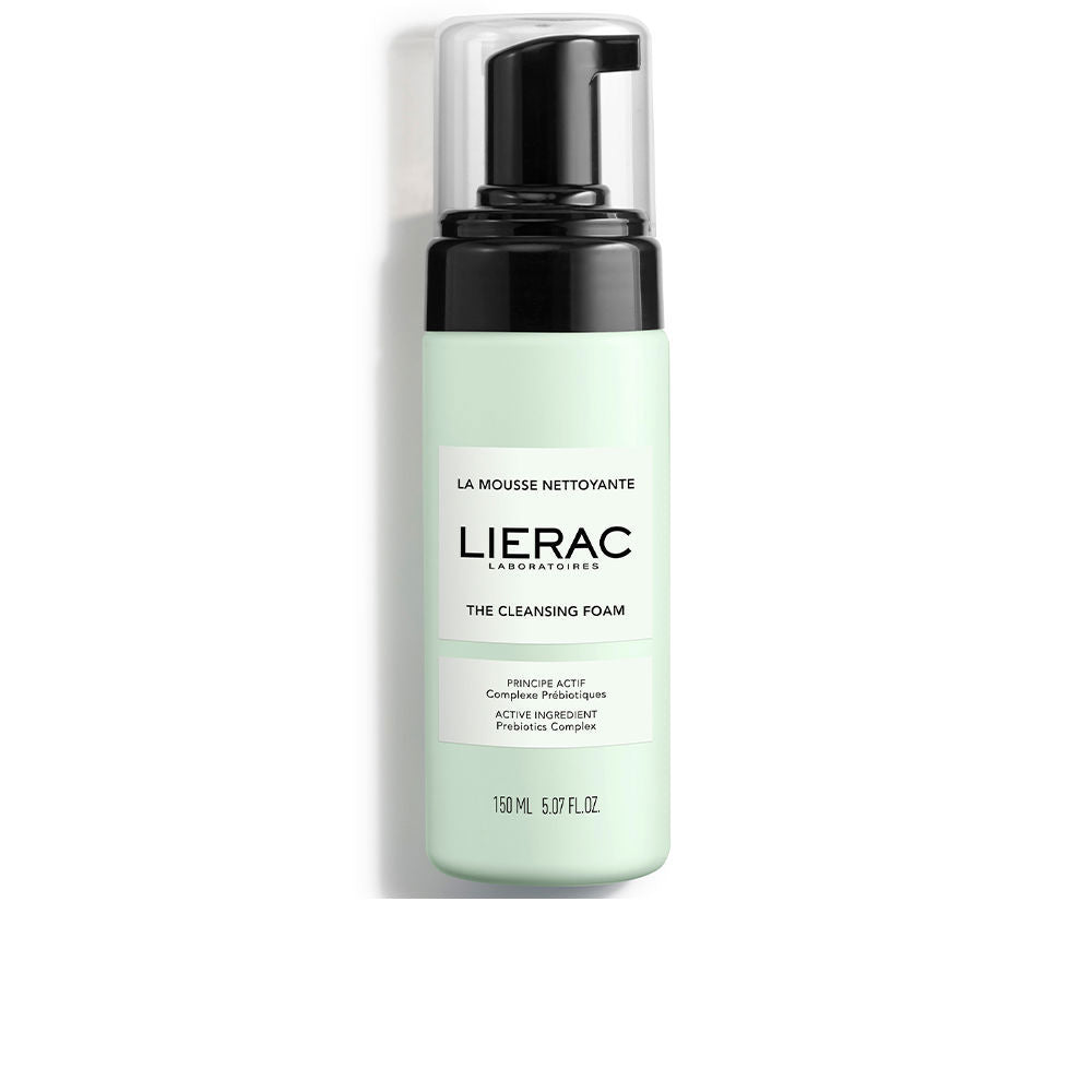 150 ml cleansing foam bottle, light frothy texture, marine-inspired label
