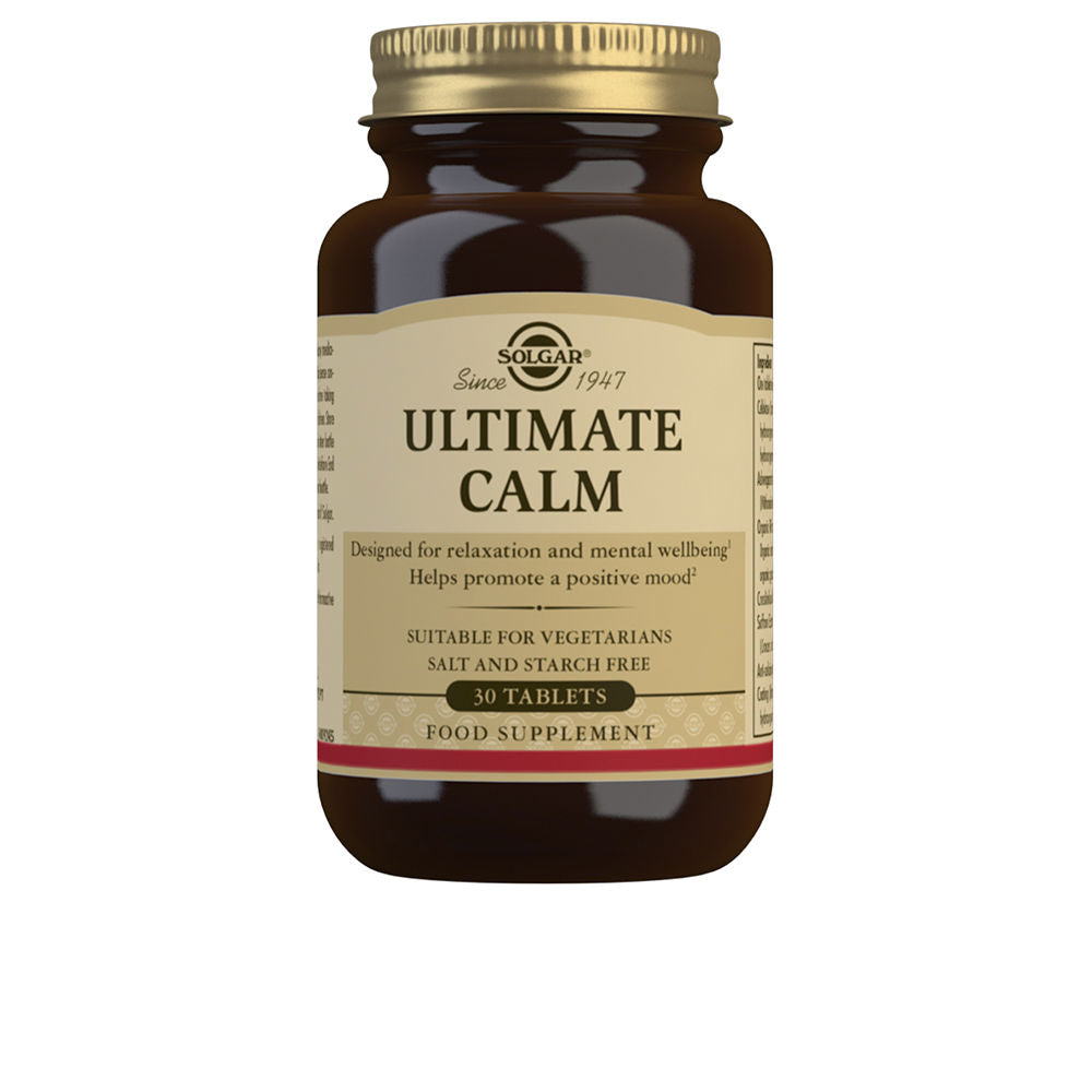 Bottle of 30 ashwangandha and saffron calm tablets, vegetarian formula